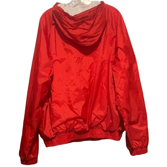 Walt Disney World Marathon Windbreaker L Jacket Red Zip Front Hoody Embroidered - Picture 9 of 9